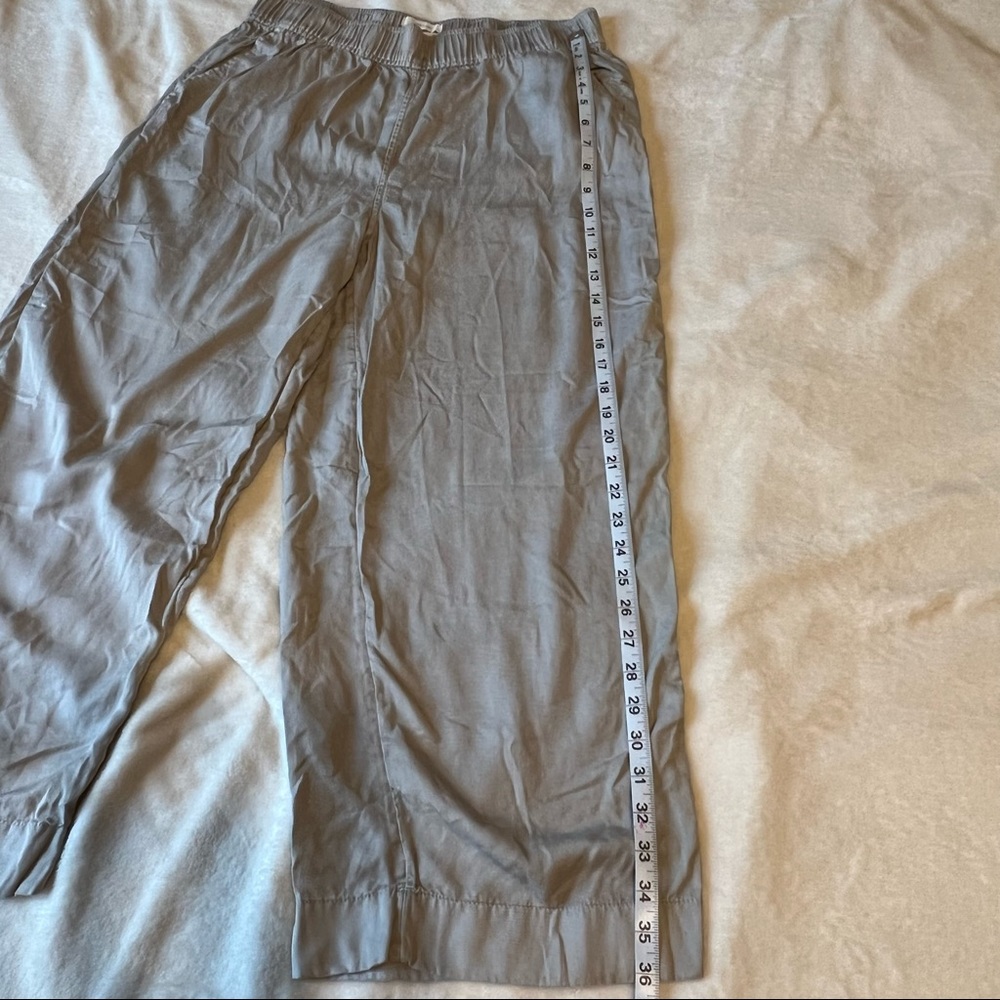 C&C California 100% Lyocell Gray Wide Leg High Rise Pants Elastic Waist Pockets - Picture 7 of 7